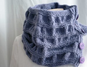 Knitting Cowl Duet Mauve