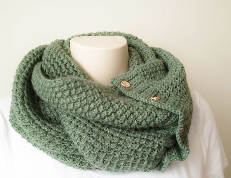 Knitting Pattern Scarf, the Textured Cowl from Deux Brins de Maille