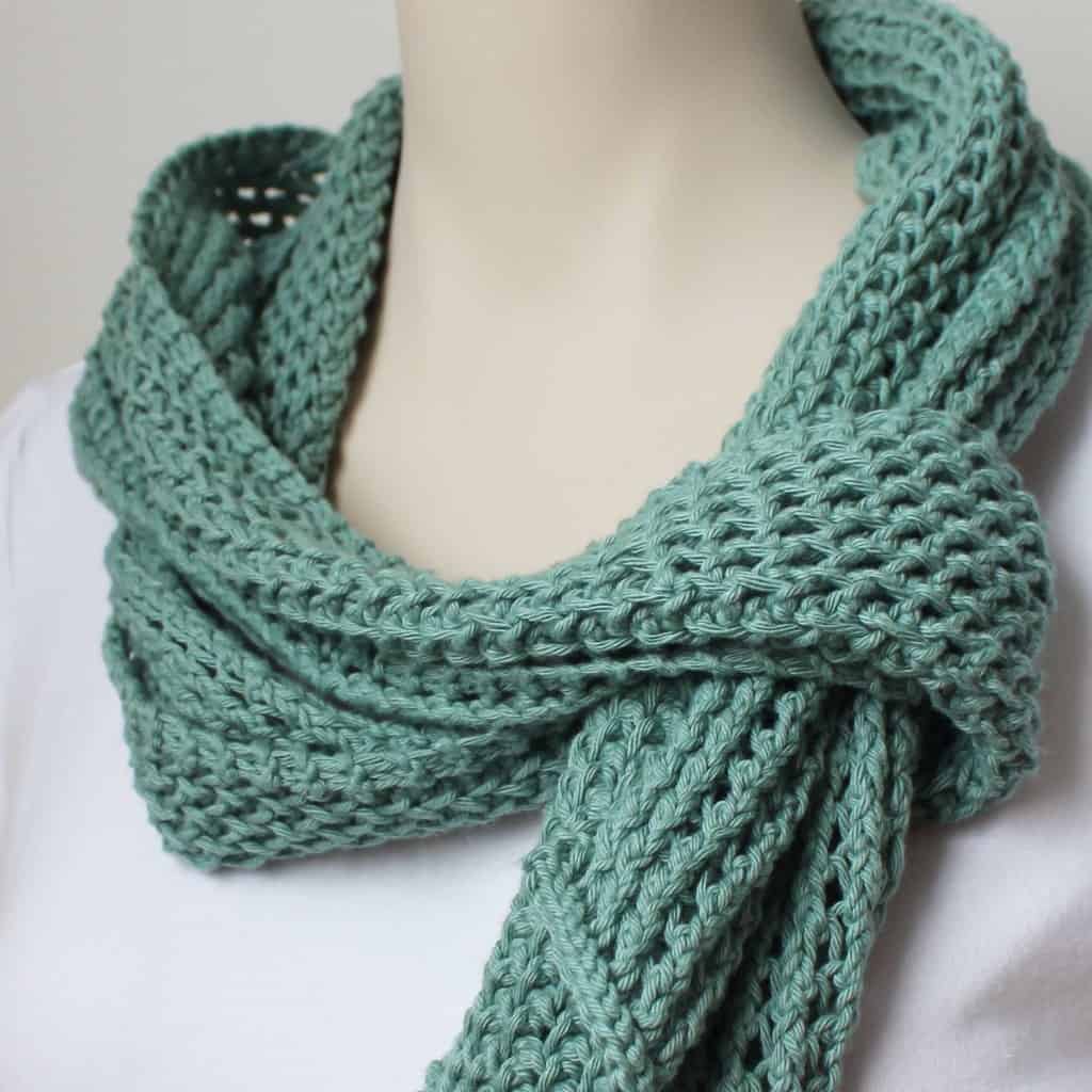 Knitting Pattern Green Cotton Scarf Deux Brins De Maille