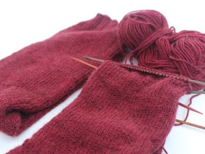 Knitting Socks Bourgogne