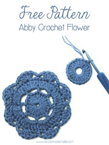 Abby Crochet Flower Motif | Free Pattern on deuxbrinsdemaille.com