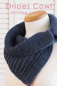 Knitting Pattern Stripes Cowl | Deux Brins de Maille