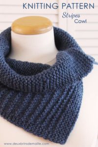 Deux Brins de Maille - Knitting Pattern - Stripes Cowl