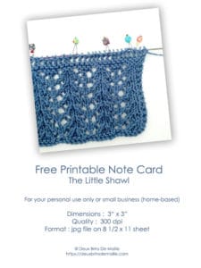 Deux Brins de Maille Free Printable Note Card The Little Shawl