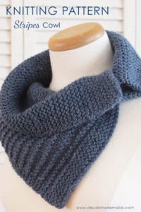 Deux Brins de Maille - Knitting Pattern Stripes Cowl